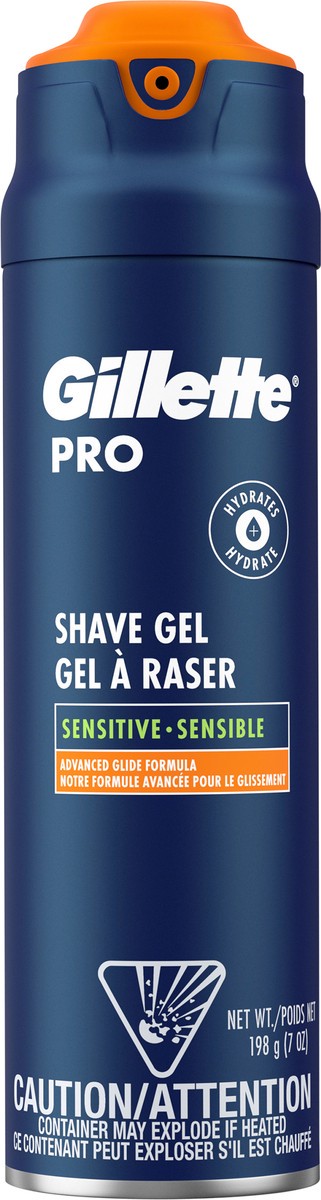 slide 7 of 8, Gillette FusionPro Sensitive Cooling Shaving Gel for Men, 2-in-1 Shave Gel for Men''s Grooming Protects and Hydrates, With Eucalyptus and Aloe Vera. 7oz, 7 oz