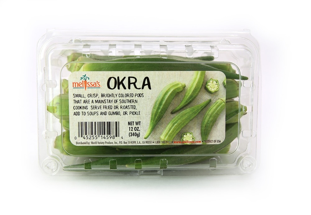 slide 1 of 1, Melissa's Okra Clamshell Package, 12 oz