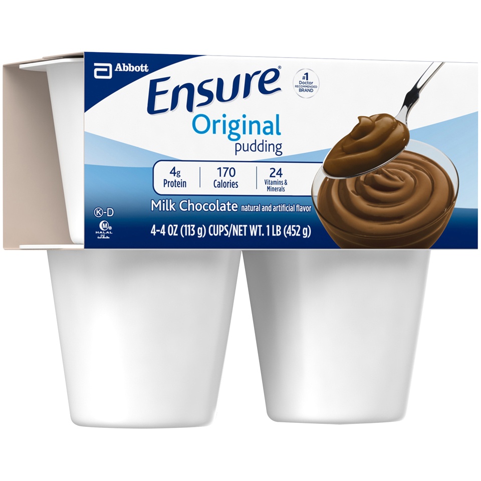 slide 2 of 4, Ensure Original Milk Chocolate Pudding 4 oz. 4 count Sleeve, 4 ct; 16 oz