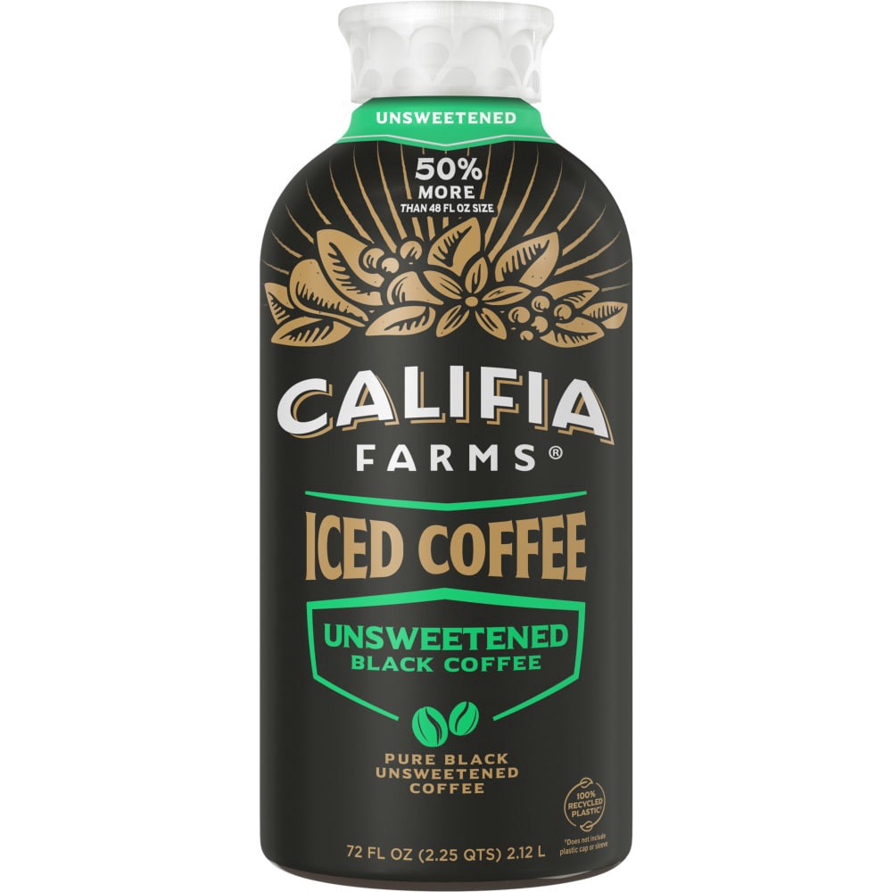 slide 1 of 1, Califia Farms® Iced Coffee Unsweetened Black Coffee, 72 fl oz