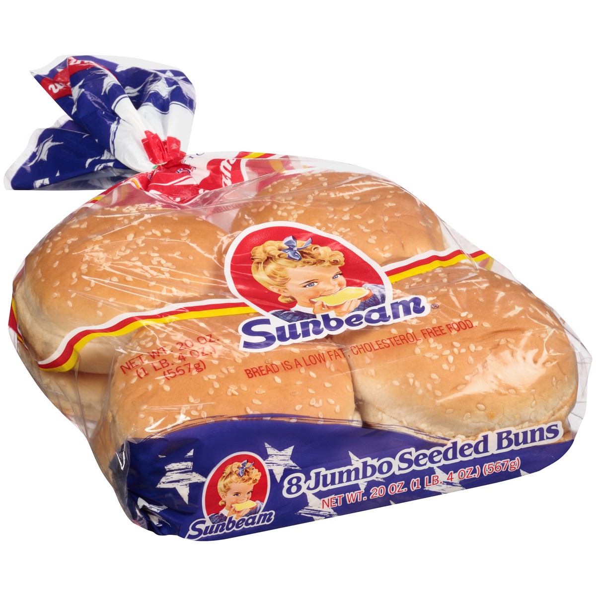 slide 10 of 11, Sunbeam Enriched Jumbo Seeded Sandwich Rolls, 8 ct