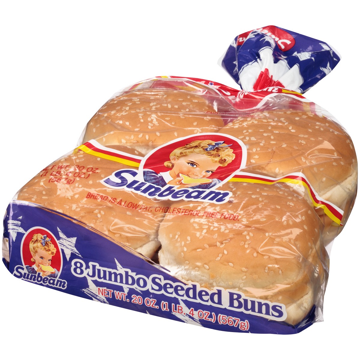 slide 9 of 11, Sunbeam Enriched Jumbo Seeded Sandwich Rolls, 8 ct