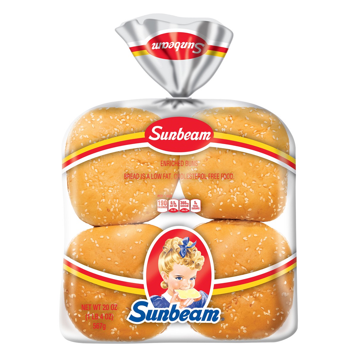 slide 1 of 11, Sunbeam Enriched Jumbo Seeded Sandwich Rolls, 8 ct