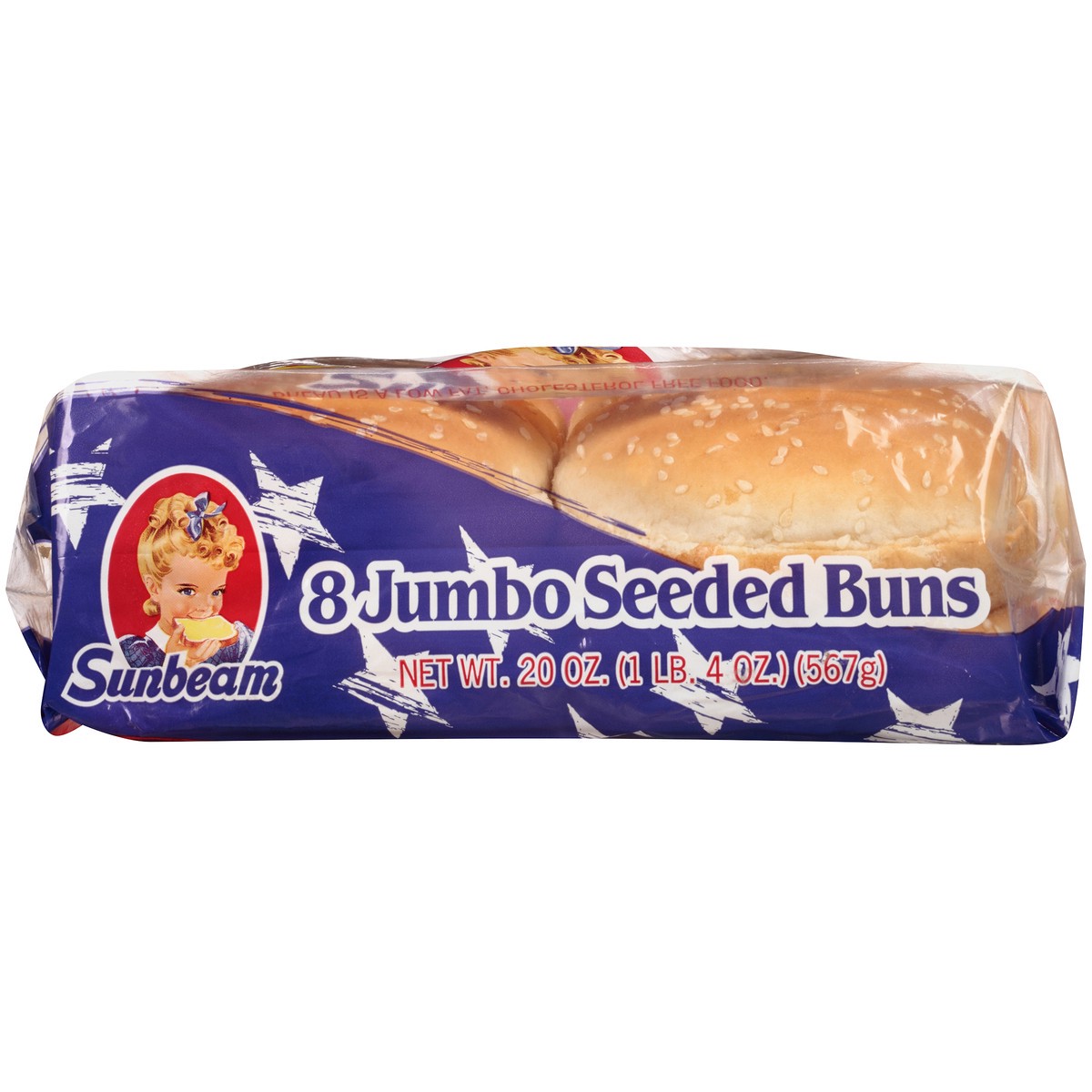 slide 7 of 11, Sunbeam Enriched Jumbo Seeded Sandwich Rolls, 8 ct