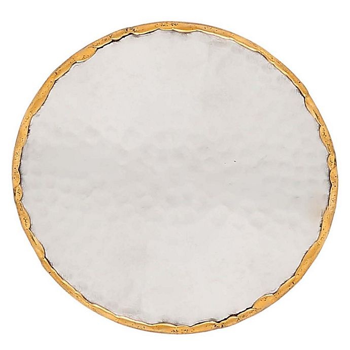 slide 1 of 1, Thirstystone Hammered Single Round Coaster - Silver/Gold, 1 ct