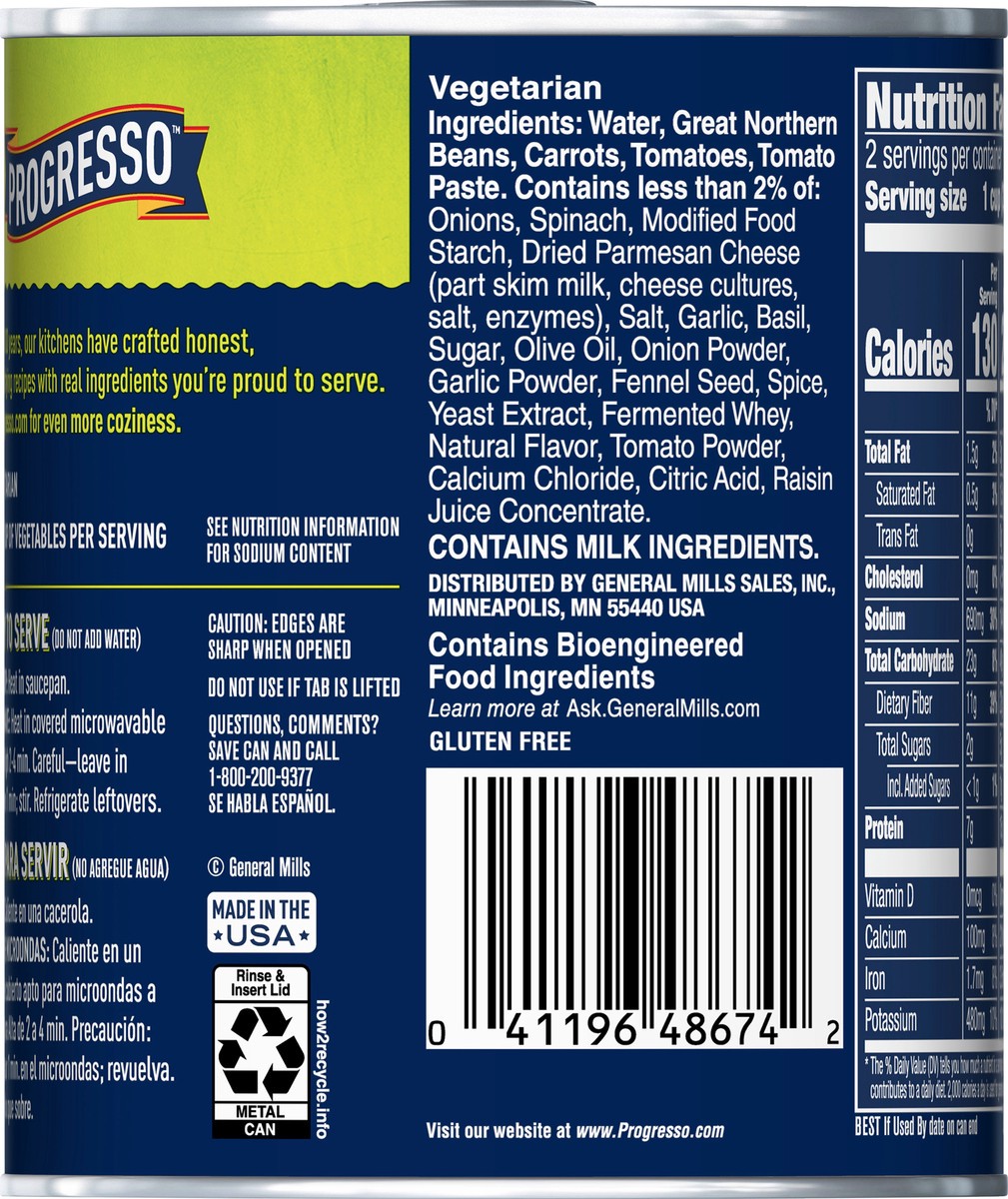 slide 4 of 9, Progresso Vegetable Classics, Tuscan-Style White Bean Canned Soup, Gluten Free, 18.5 oz., 18.5 oz