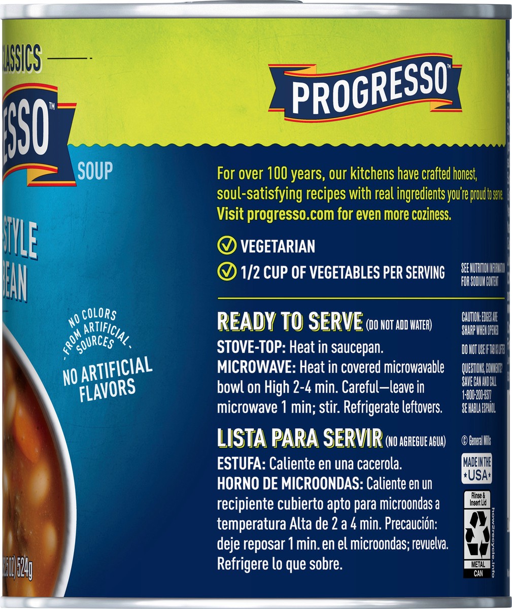 slide 7 of 9, Progresso Vegetable Classics, Tuscan-Style White Bean Canned Soup, Gluten Free, 18.5 oz., 18.5 oz