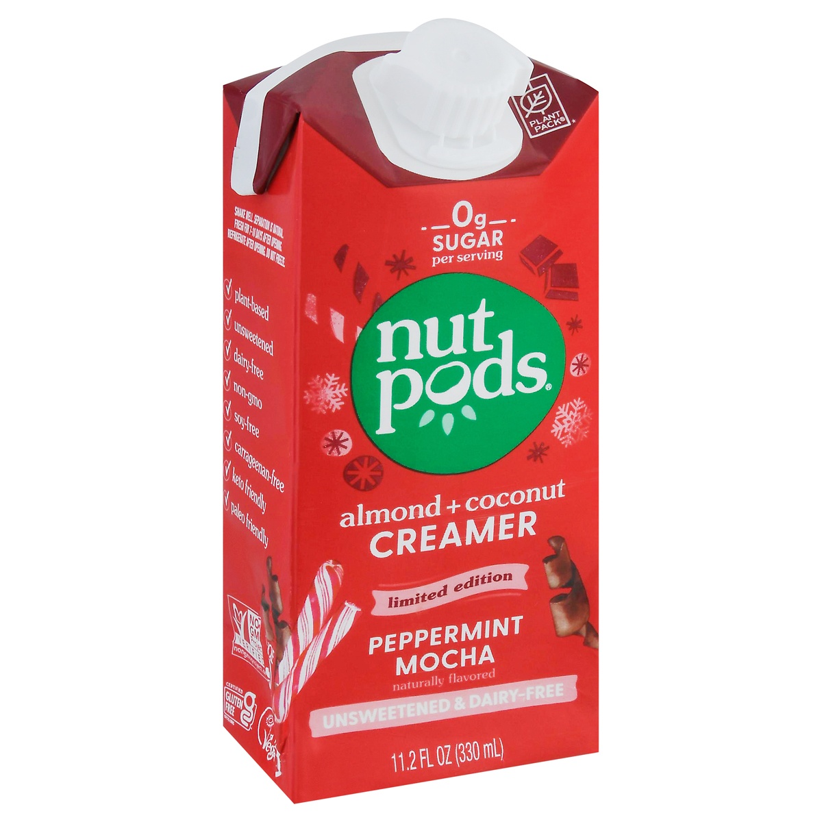 slide 2 of 11, nutpods Unsweetened Peppermint Mocha Non-dairy Creamer, 11.2 fl oz