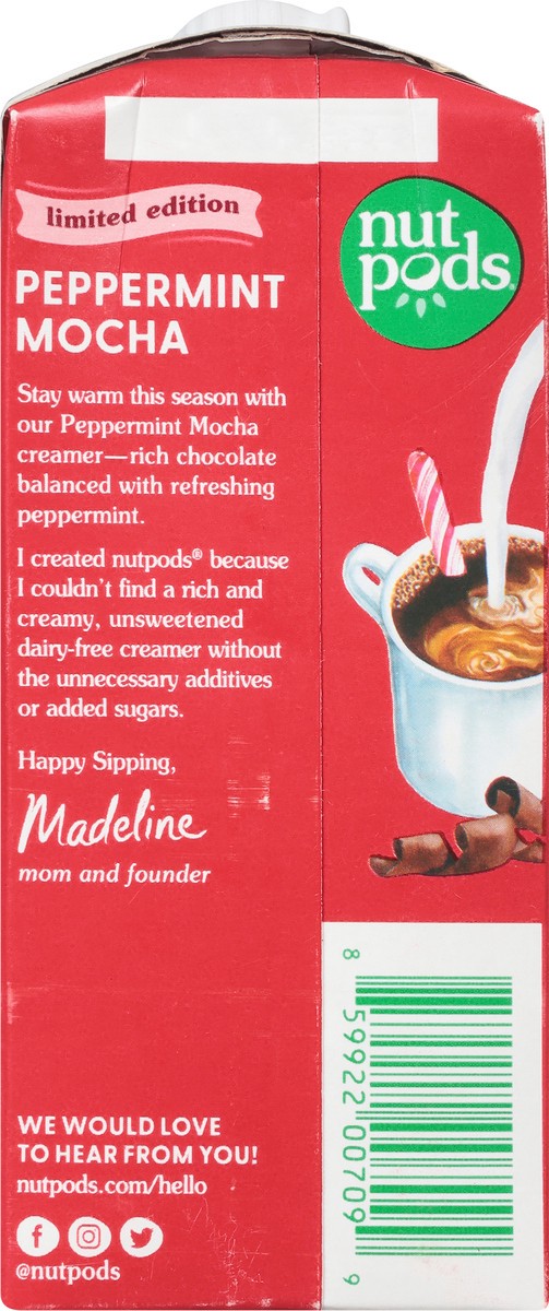 slide 5 of 9, nutpods Unsweetened Almond + Coconut Peppermint Mocha Creamer - 11.2 fl oz, 11.2 fl oz