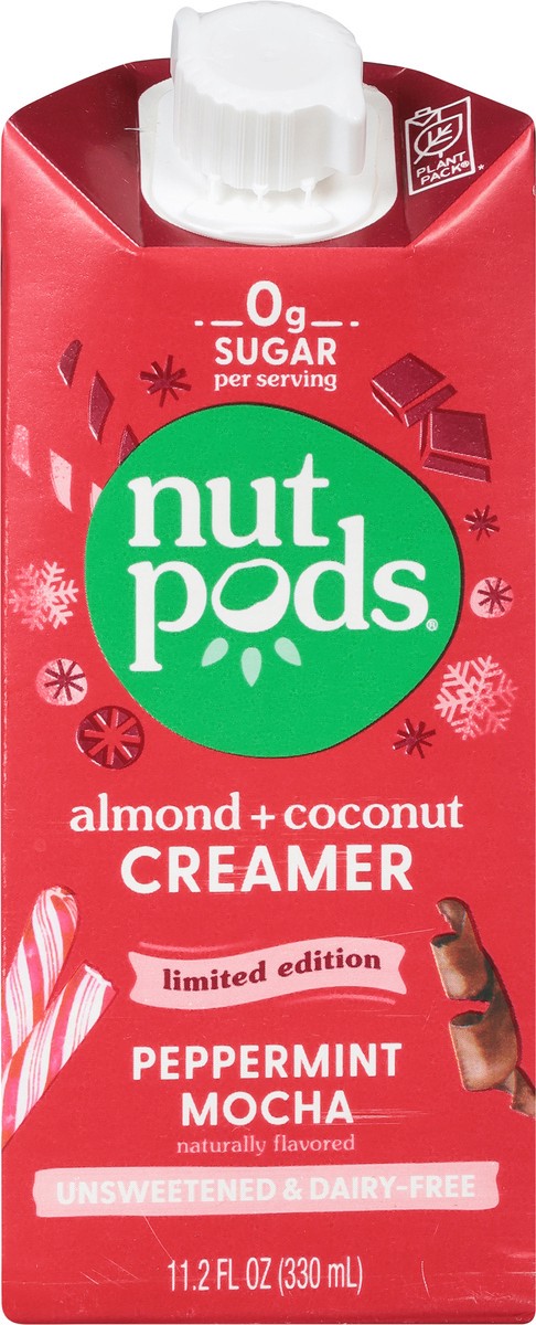 slide 6 of 9, nutpods Unsweetened Almond + Coconut Peppermint Mocha Creamer - 11.2 fl oz, 11.2 fl oz