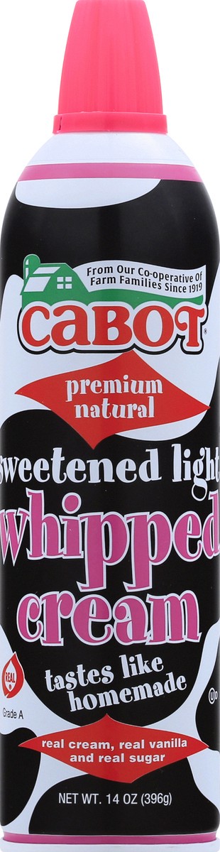 slide 8 of 10, Cabot Sweetened Light Premium Natural Whipped Cream 14 oz, 14 oz