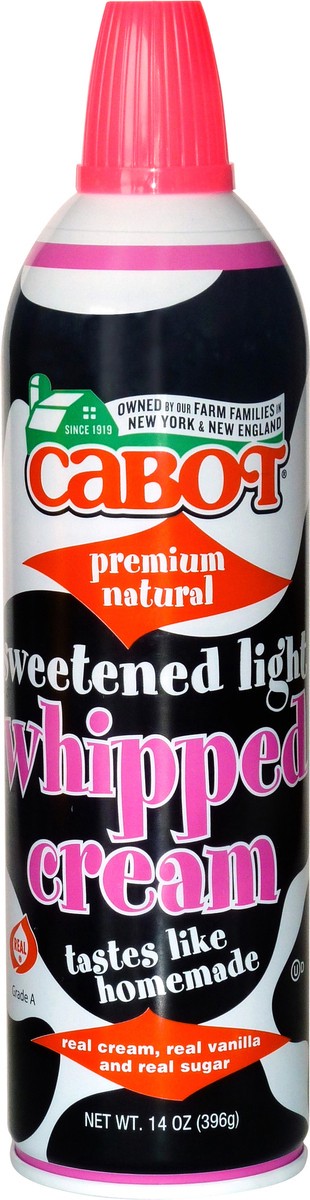 slide 1 of 10, Cabot Sweetened Light Premium Natural Whipped Cream 14 oz, 14 oz