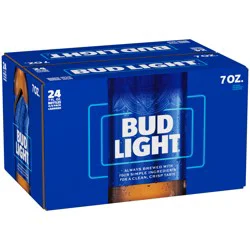 Bud Light American Lager Beer 24 Pack, 7 fl oz Mini Bottles
