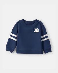 Carter's Baby Boy Varsity French Terry Pullover Sweatshirt - Blue Navy 18M