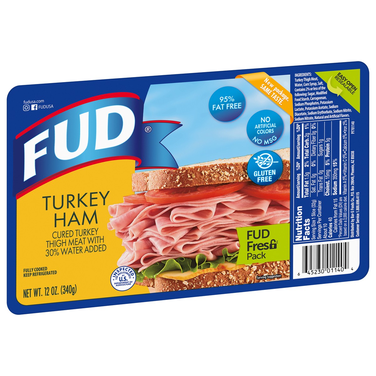 slide 2 of 9, FUD Turkey Ham 12 oz, 12 oz