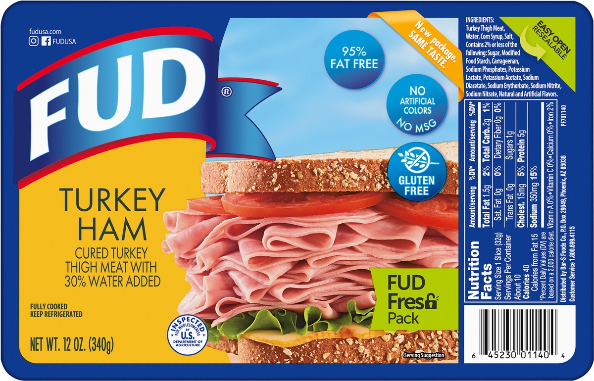 slide 6 of 9, FUD Turkey Ham 12 oz, 12 oz