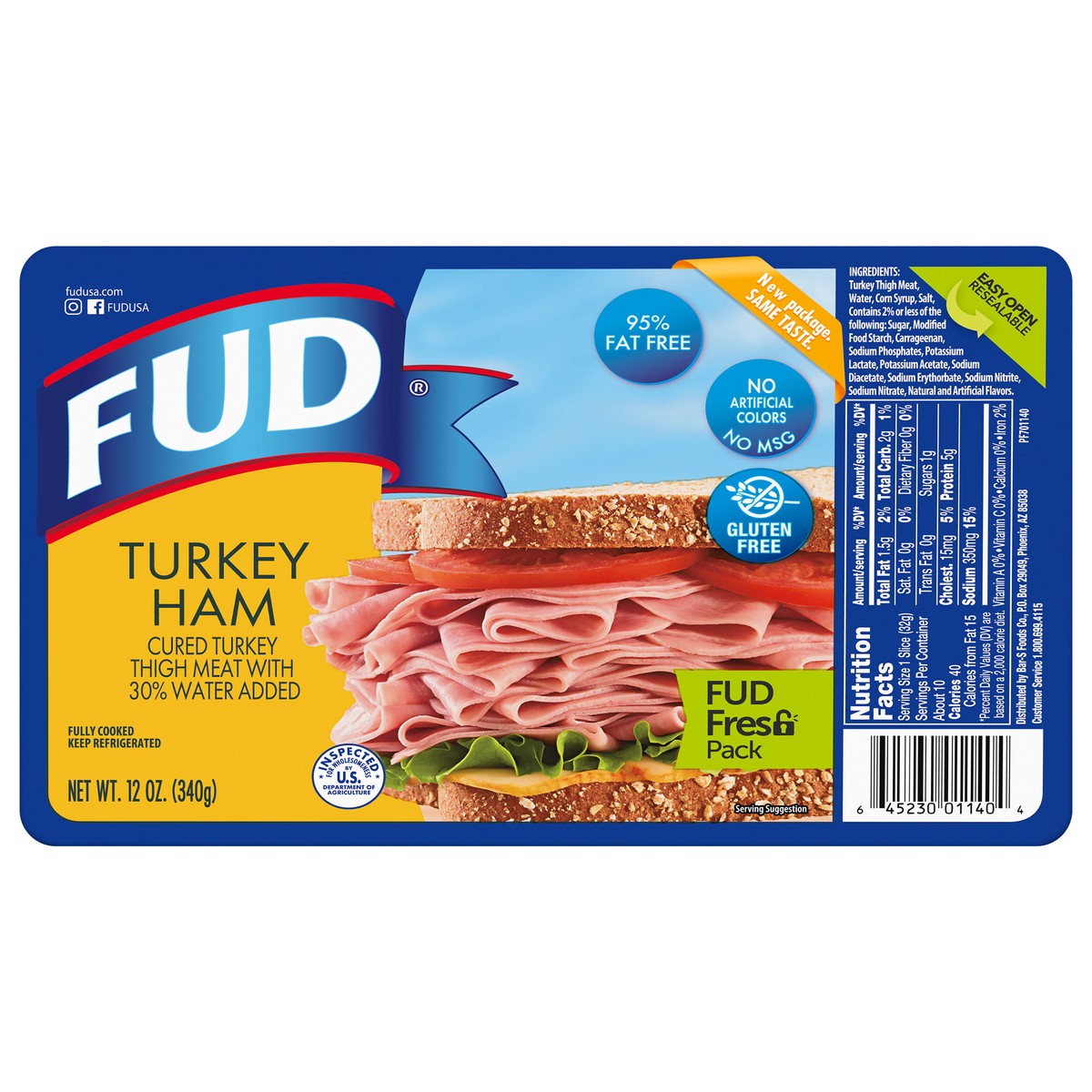 slide 1 of 9, FUD Turkey Ham 12 oz, 12 oz