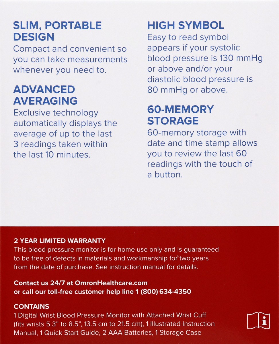 slide 5 of 8, Omron 3 Series Wrist Blood Pressure Monitor, 1 ct