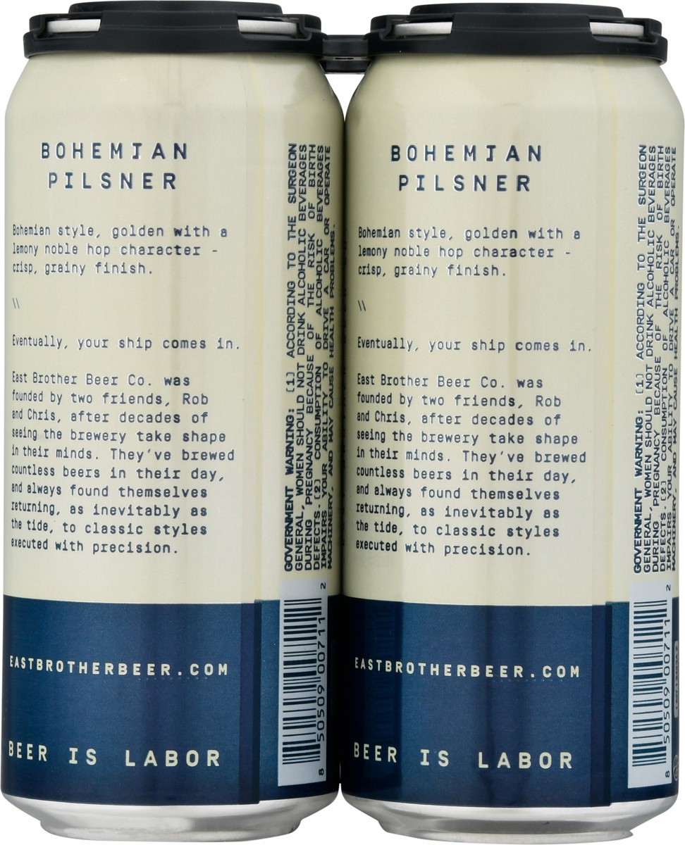 slide 4 of 12, East Brother Bo Pils Beer 4 - 1 pt Cans, 4 ct; 16 oz