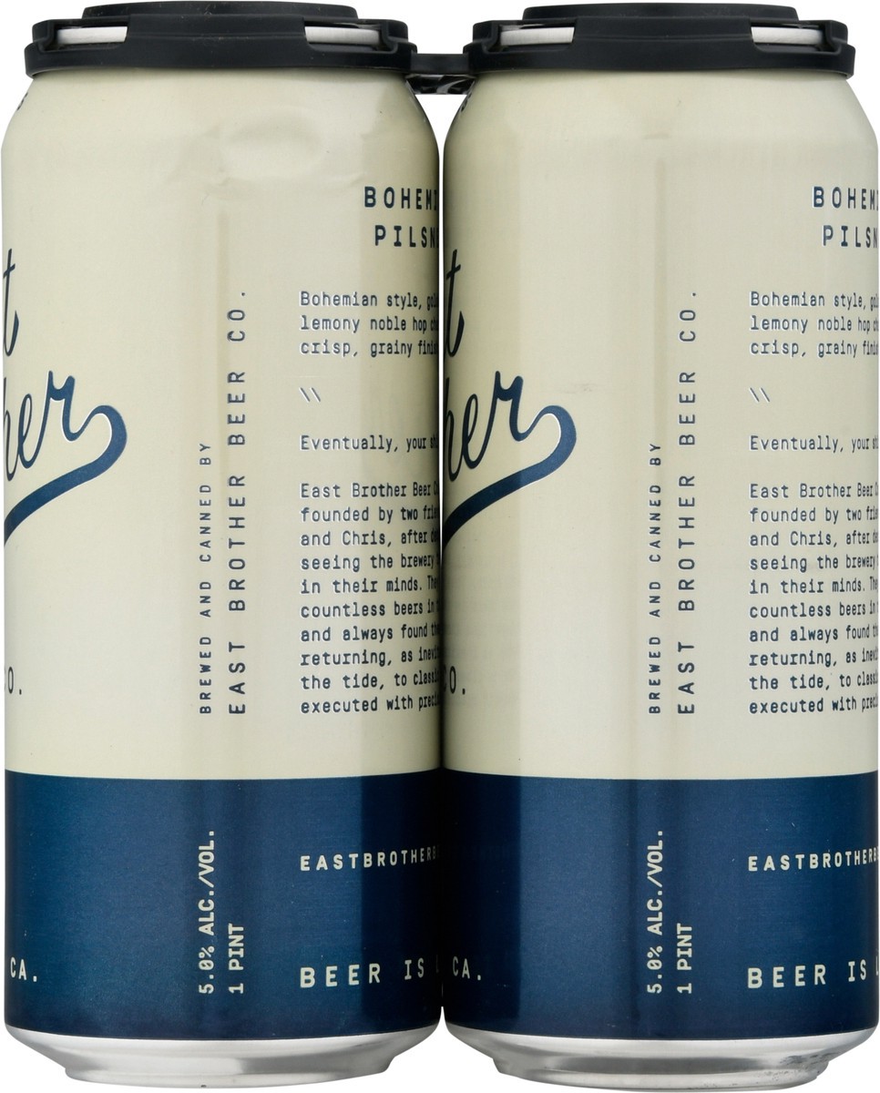 slide 7 of 12, East Brother Bo Pils Beer 4 - 1 pt Cans, 4 ct; 16 oz