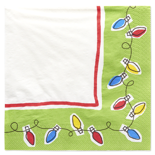 slide 1 of 3, Papyrus Holiday Lights Lunch Napkins, 1 ct