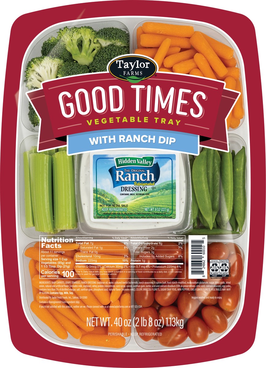 slide 2 of 3, Taylor Farms Vegetable Tray 40oz, 8 oz