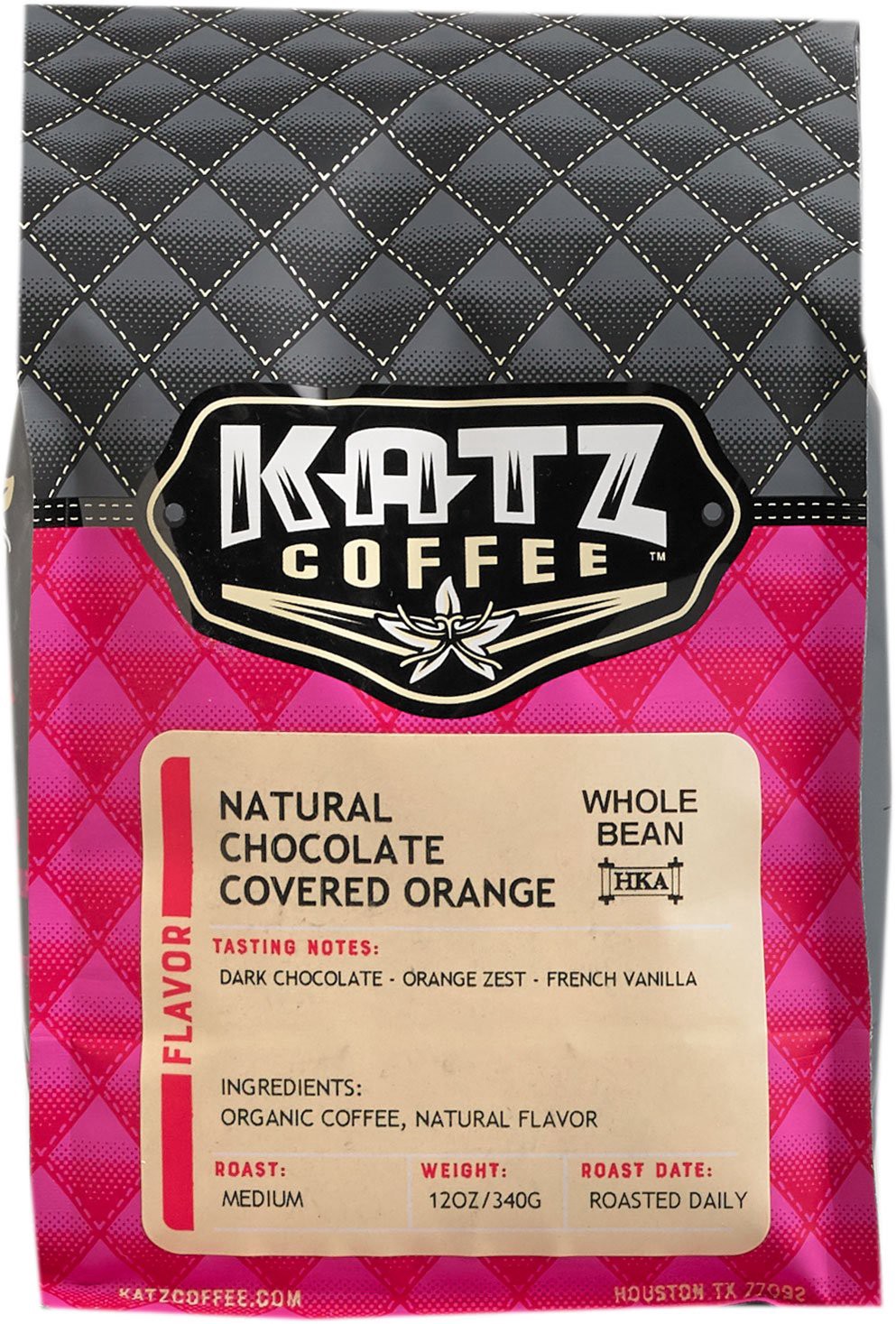 slide 1 of 1, Katz Natural Chocolate Covered Orange Whole Bean Coffee, 12 oz