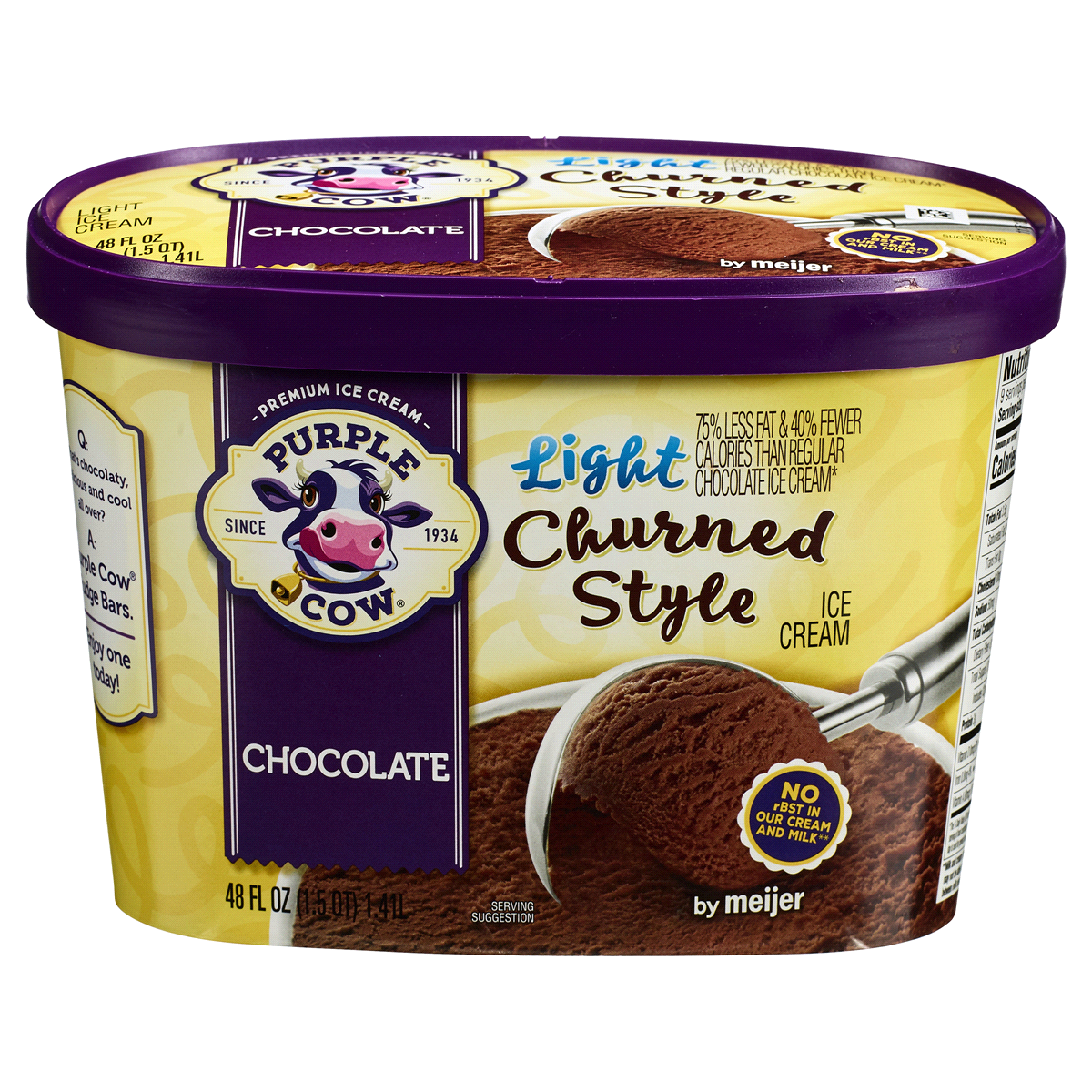 slide 1 of 4, Purple Cow Churned Style Chocolate Ice Cream, 48 fl oz