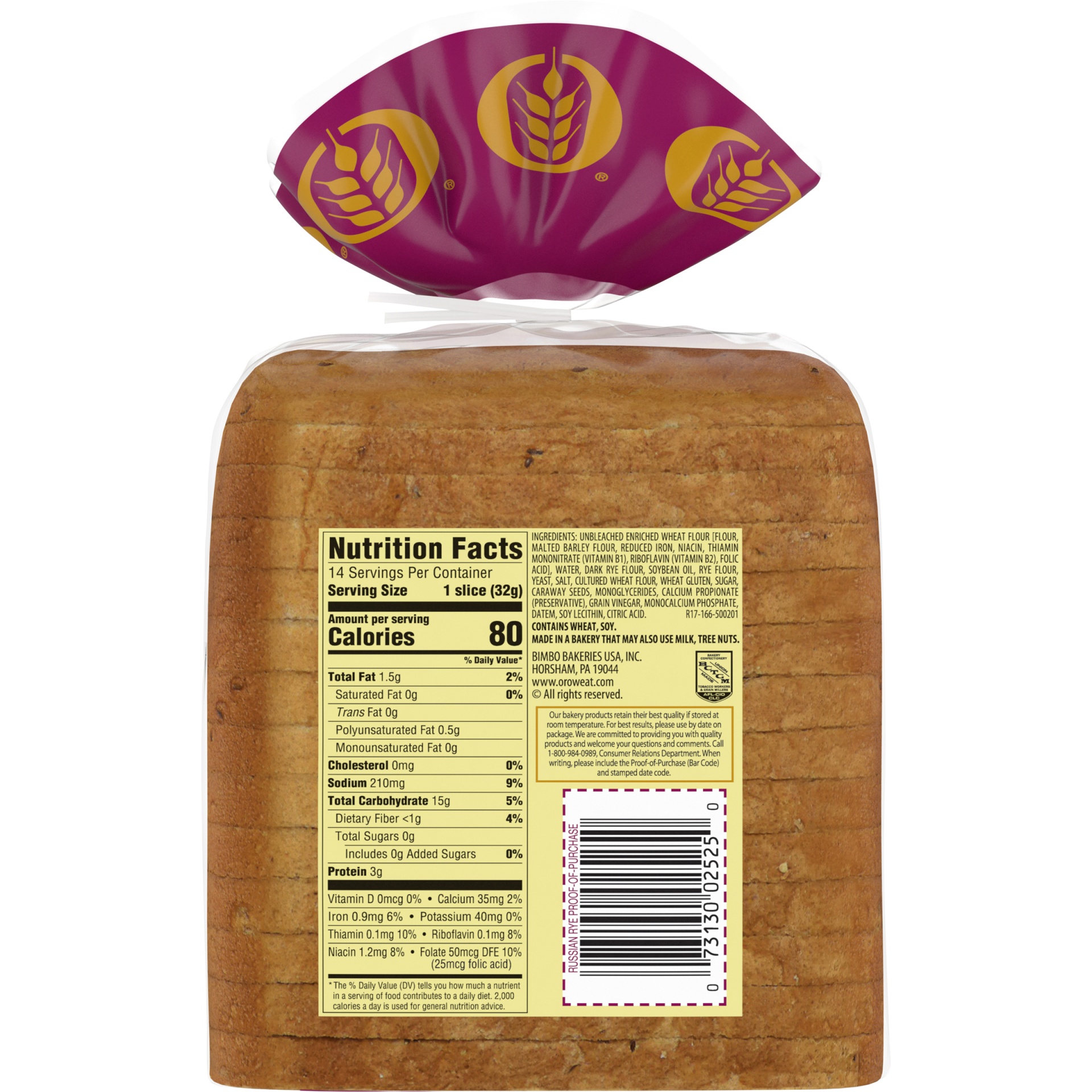 slide 6 of 8, Oroweat Russian Rye Bread, 16 oz