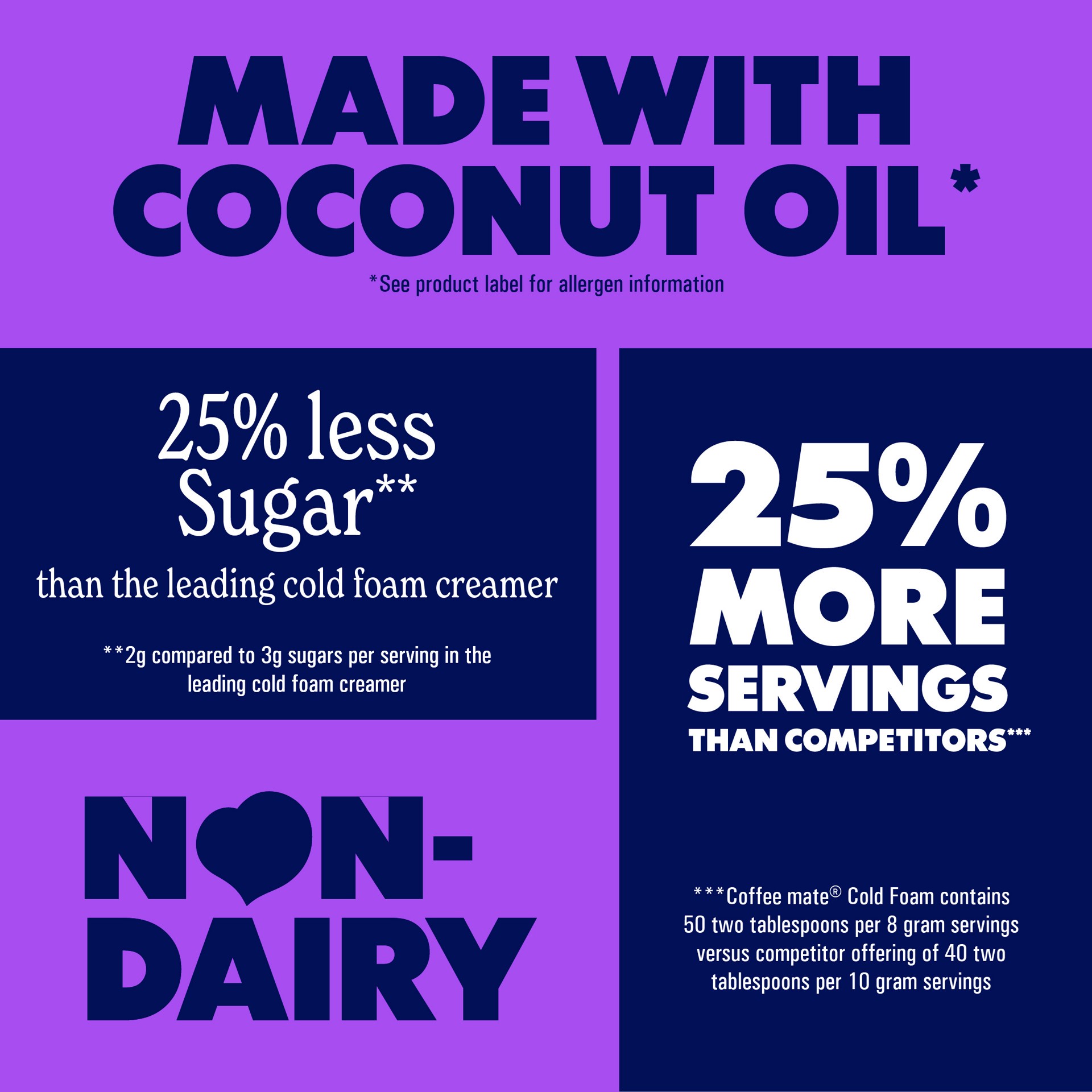 slide 6 of 7, Coffee mate Italian Sweet Crème Flavored Cold Foam Creamer, Non-Dairy, 50 Servings 14 oz, 14 oz