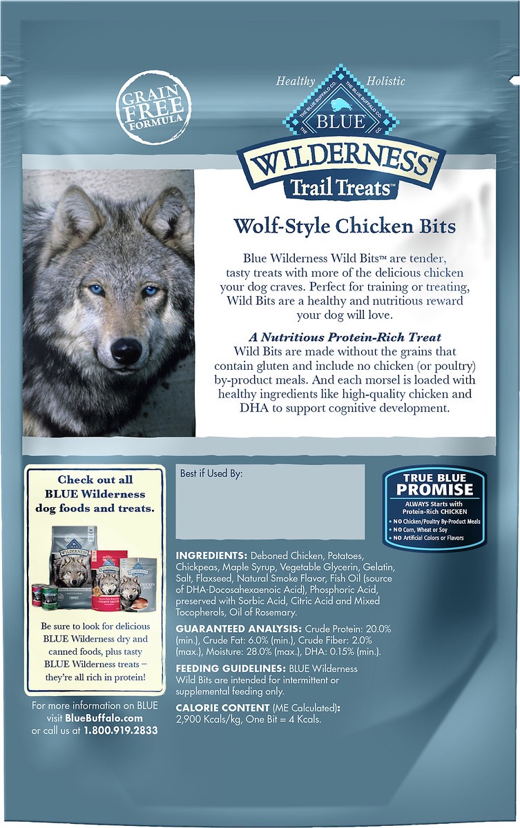 slide 3 of 3, Blue Buffalo Blue Wilderness Wild Bits Chicken Recipe Training Treats 4 oz, 4 oz