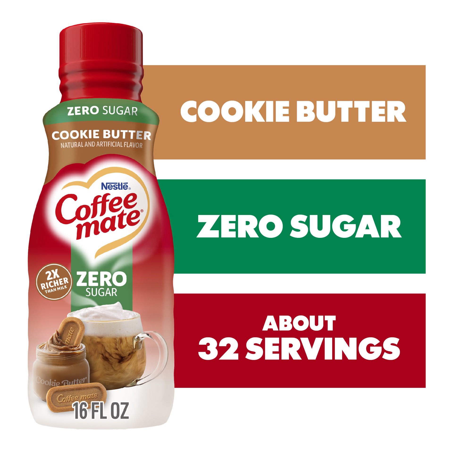slide 1 of 7, Zero Sugar Coffee Creamer, 16 fl oz