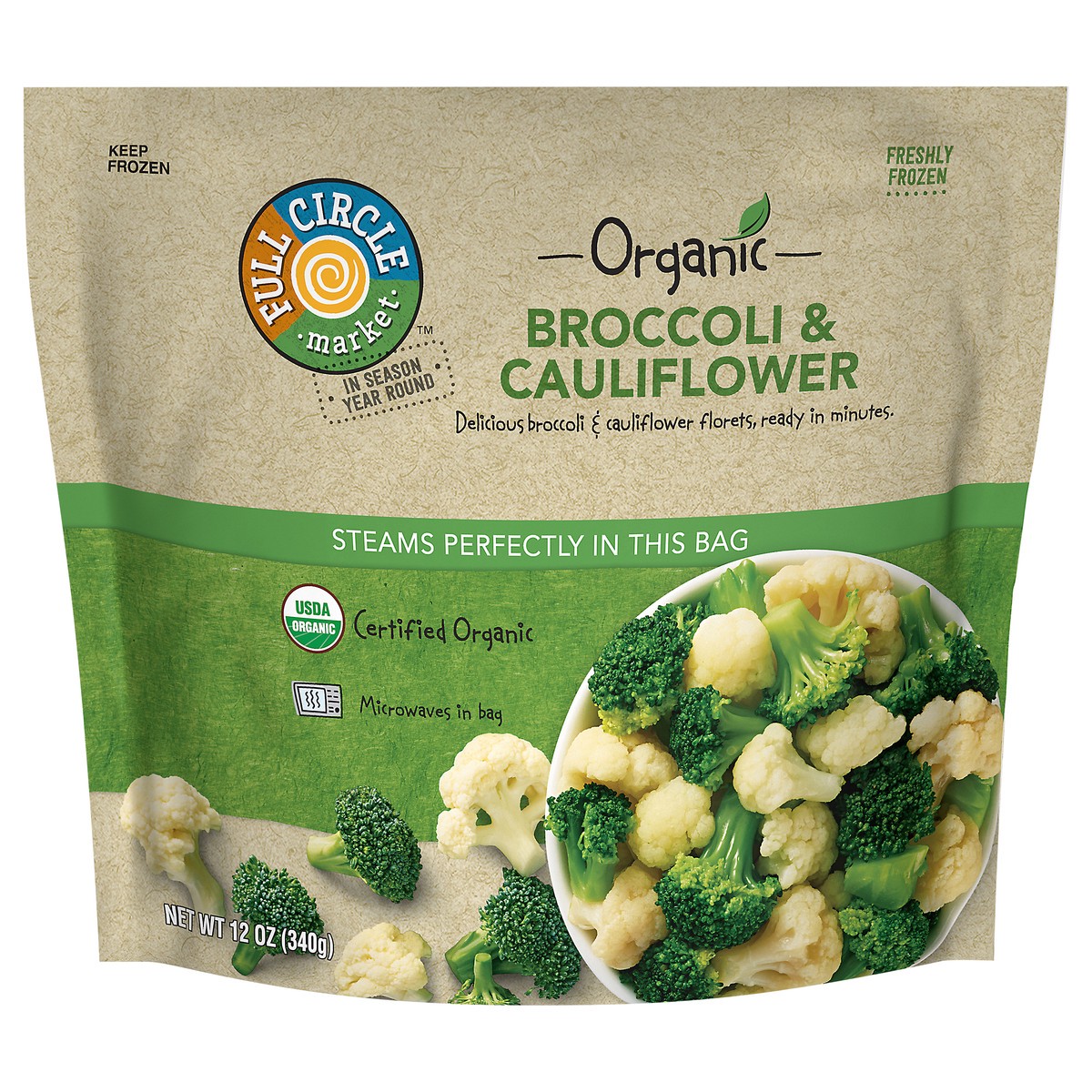 slide 2 of 4, Full Circle Market Organic Broccoli & Cauliflower 12 oz, 12 oz