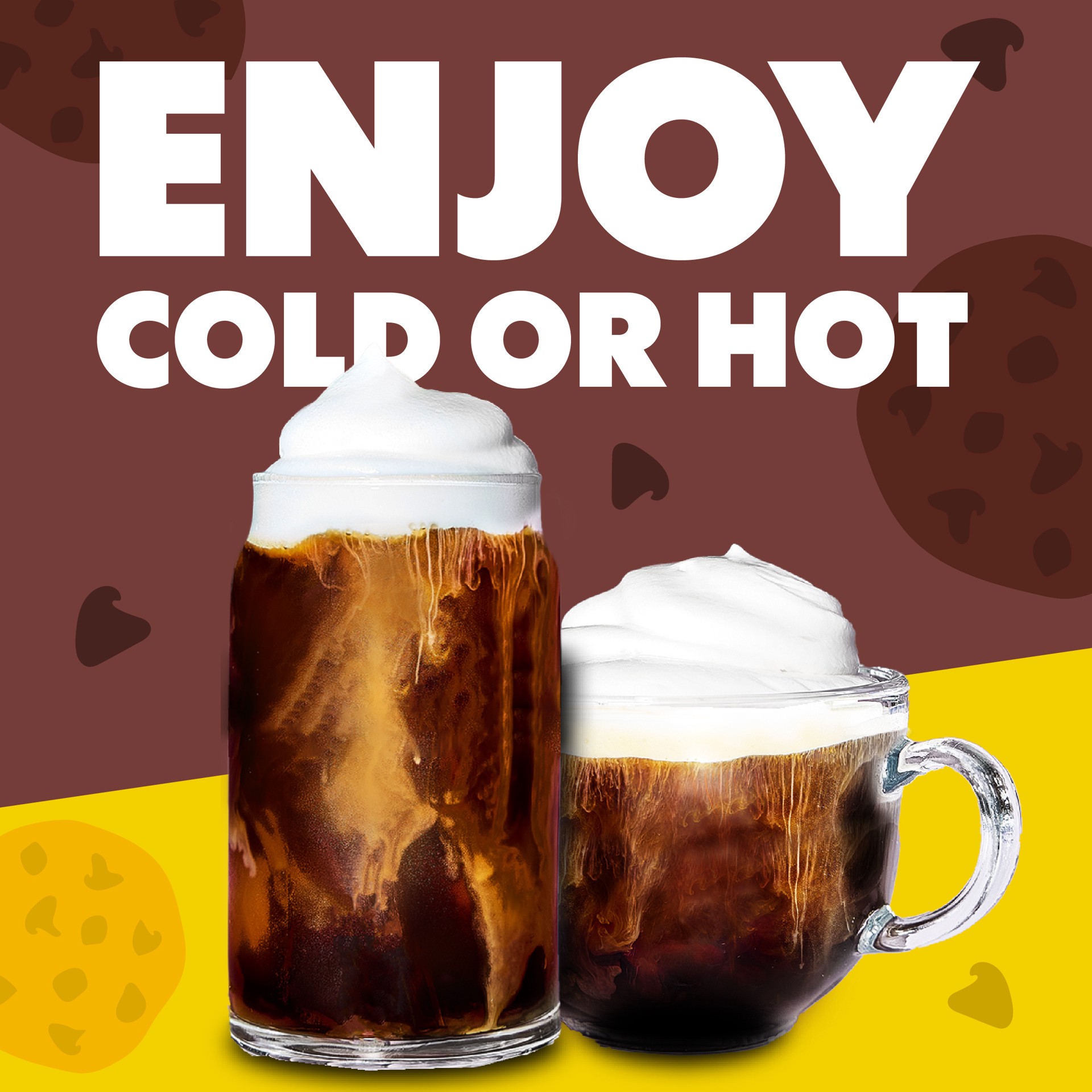 slide 7 of 7, Coffee-Mate Coffee mate Brown Butter Chocolate Chip Cookie Flavored Cold Foam Creamer, Non-Dairy, 50 Servings, 14 oz