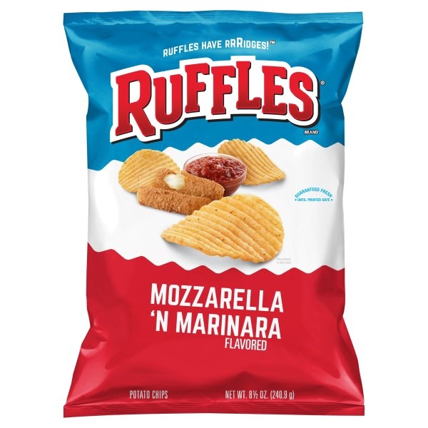 slide 1 of 3, Ruffles Mozzarella & Marinara Flavored Potato Chips, 8.5 oz