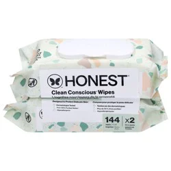 Honest Sensitive Clean Conscious Fragrance Free Wipes 2 - 72 Wipe Packs