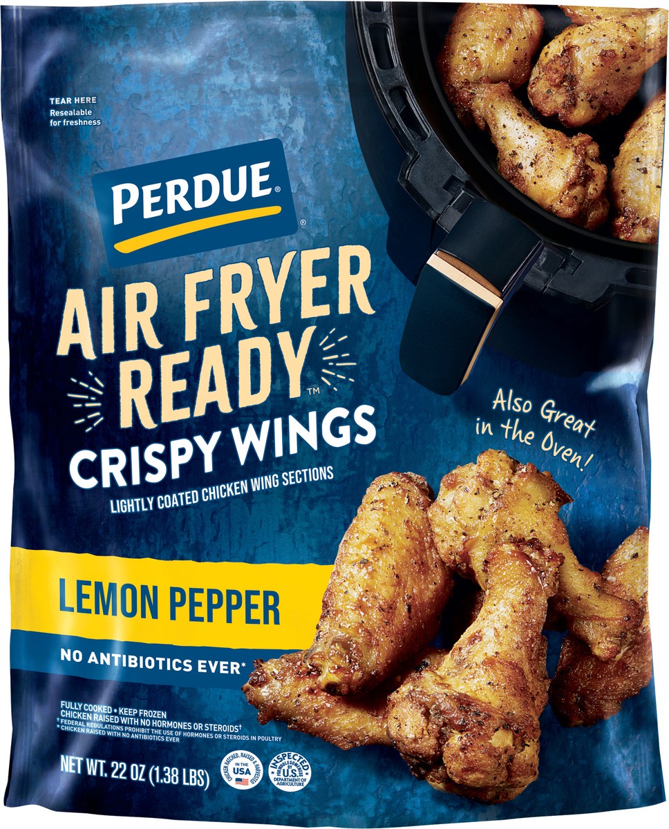 slide 5 of 6, PERDUE AIR FRYER READY™ Lemon-Pepper Crispy Chicken Wings, 22 oz., 22 oz