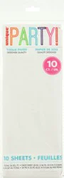 Unique Party! White Tissue Paper - 10 Sheets
