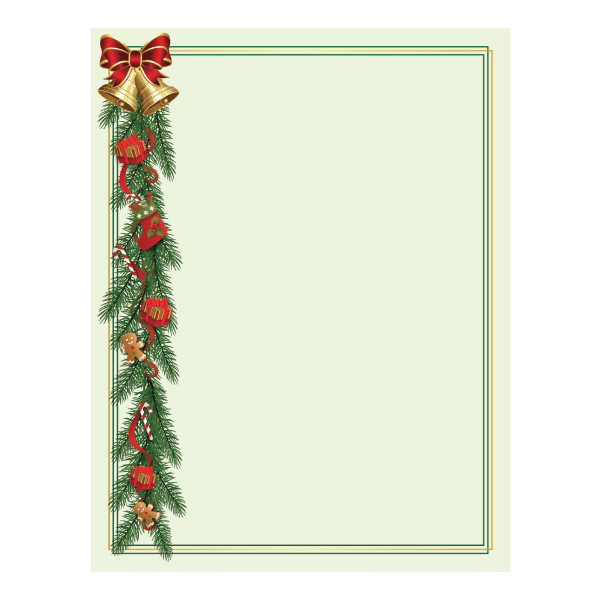 slide 2 of 3, Geo Studios Holiday-Themed Foiled Letterhead Paper, Letter Size, Holiday Garland, Pack Of 40 Sheets, 1 ct