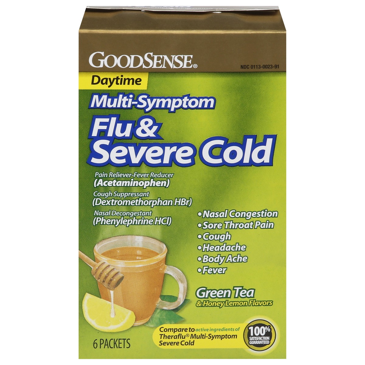 slide 1 of 12, Good Sense Daytime Multi-Symptom Flu & Severe Cold 6 ea, 6 ct