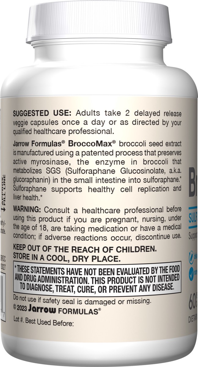 slide 3 of 5, Jarrow Formulas BroccoMax - 60 Veggie Capsules - Supports Healthy Cell Replication & Liver Health - Broccoli Dietary Supplement - 30 Servings (PACKAGING MAY VARY), 60 ct