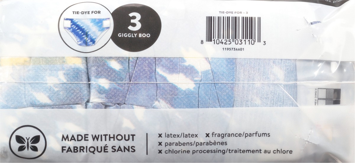 slide 9 of 11, Honest Giggly Boo Tie-Dye for Size 3 (16-28 lbs) Diapers 27 ea, 27 ct; Size 3