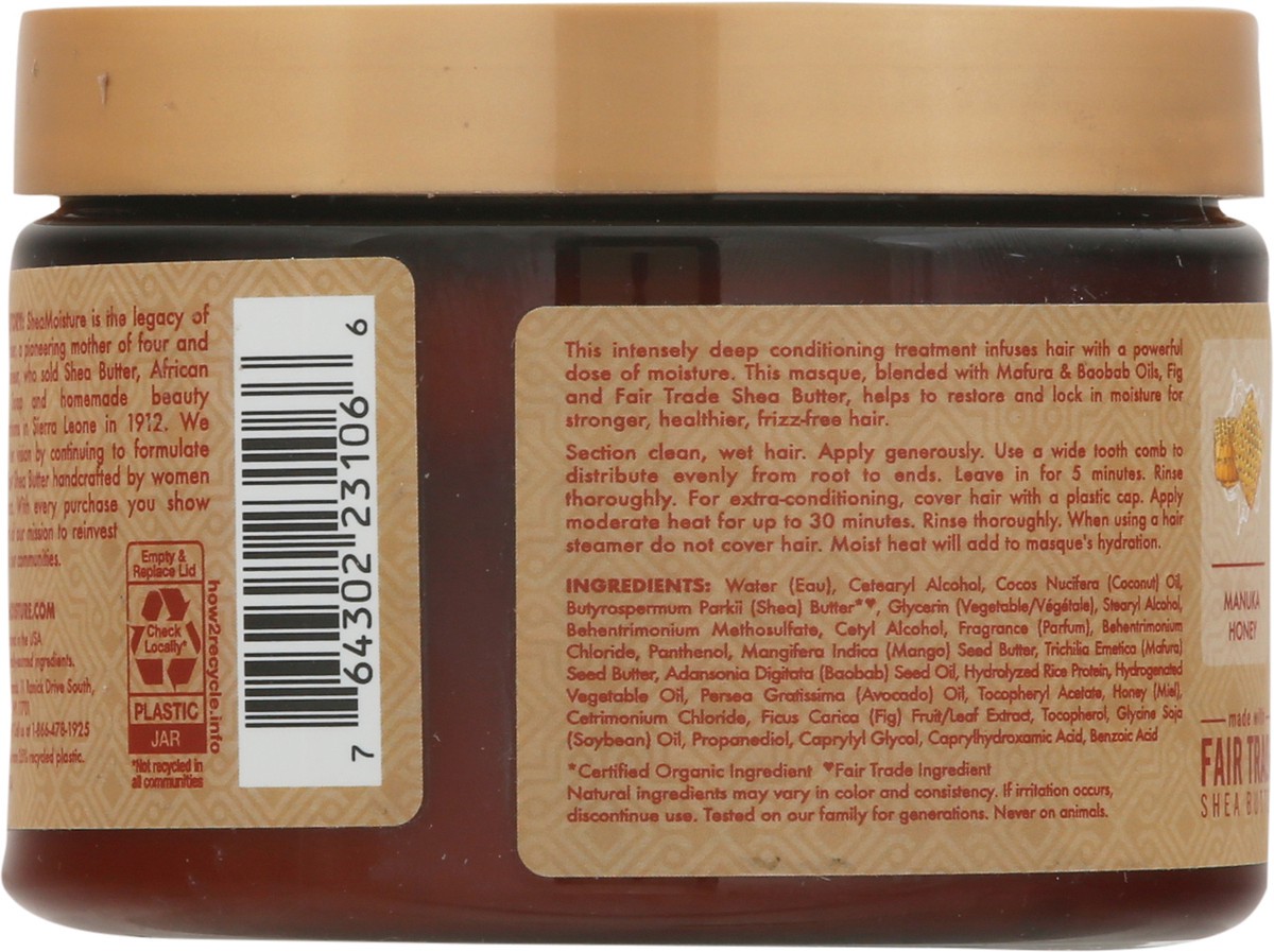 slide 9 of 9, SheaMoisture intensive hydration hair masque manuka honey & mafura oil 11.5 oz, 11.5 oz