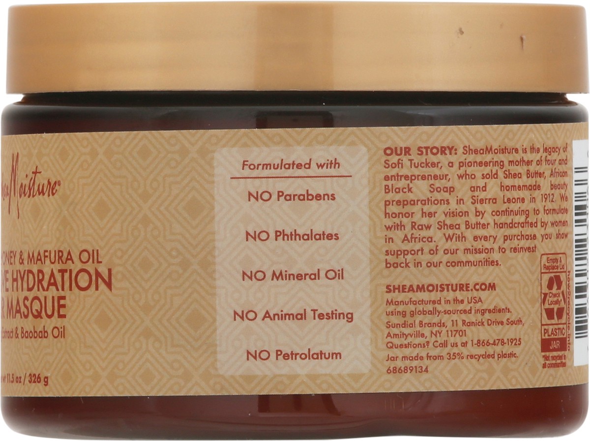 slide 4 of 9, SheaMoisture intensive hydration hair masque manuka honey & mafura oil 11.5 oz, 11.5 oz