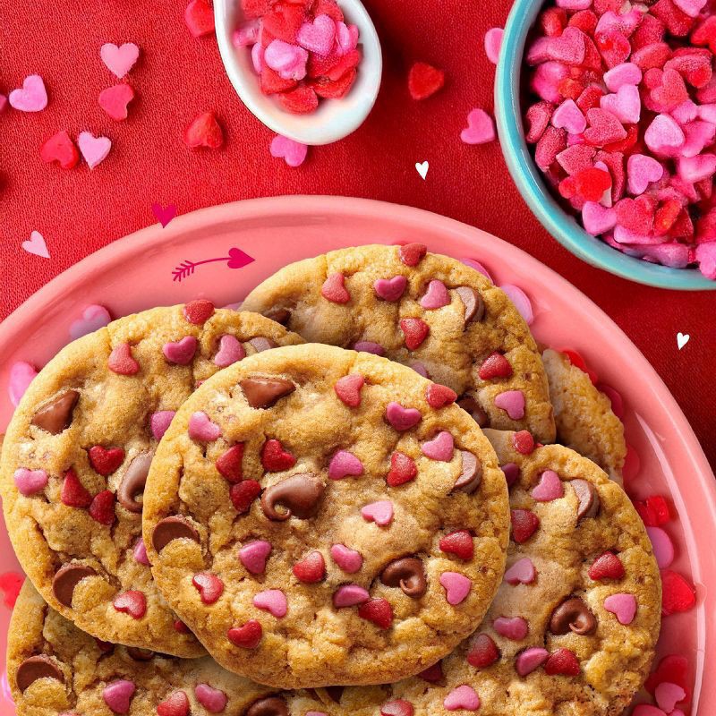 slide 2 of 7, Toll House Nestlé Toll House Valentine’s Chocolate Chip Cookie Dough with Heart Sprinkles, 14 oz