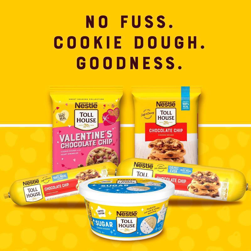 slide 5 of 7, Toll House Nestlé Toll House Valentine’s Chocolate Chip Cookie Dough with Heart Sprinkles, 14 oz