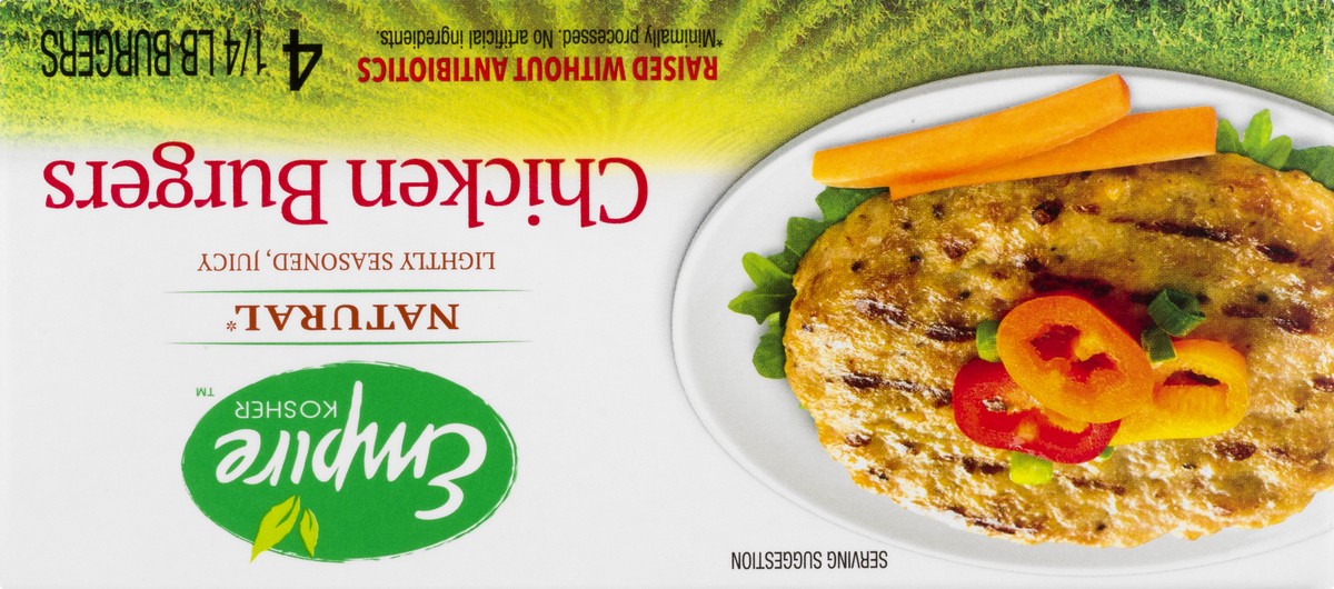 slide 6 of 10, Empire Kosher Lightly Seasoned Chicken Burgers, 16 oz