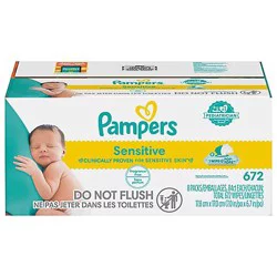 Pampers Baby Wipes Sensitive Perfume Free 12 Pop Top Packs - 672 Count