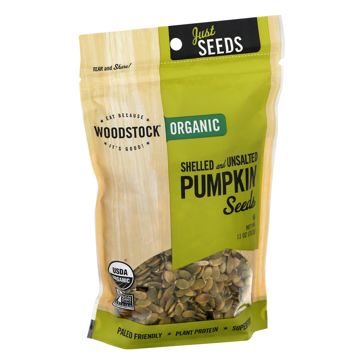 slide 9 of 9, Woodstock Organic Shelled and Unsalted Pumpkin Seeds 11 oz, 11 oz