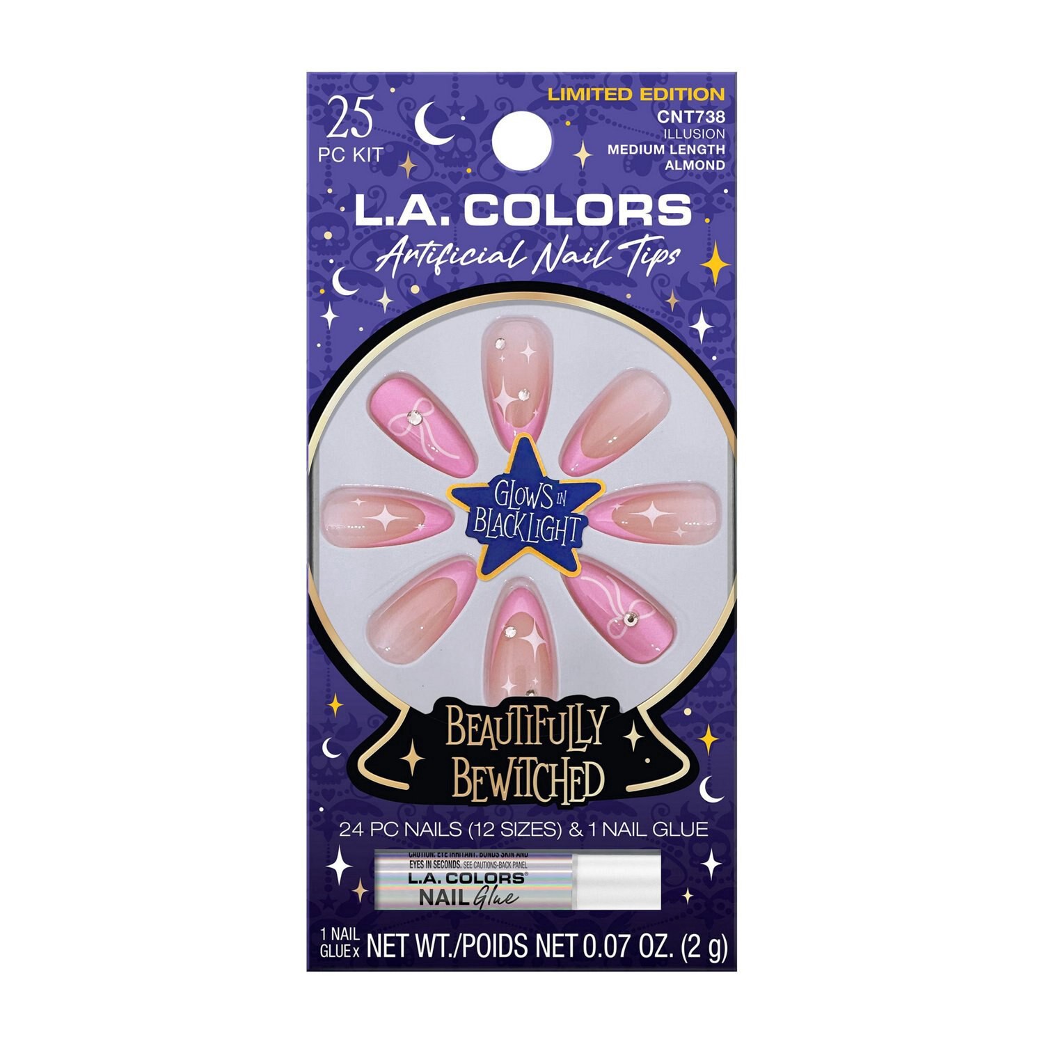 slide 1 of 1, L.A. COLORS La Colors Lac 25 Pc Mystic Mani Nail Tips - Illusion, 25 ct